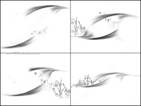 Flowers on Tail Brushes Free Download