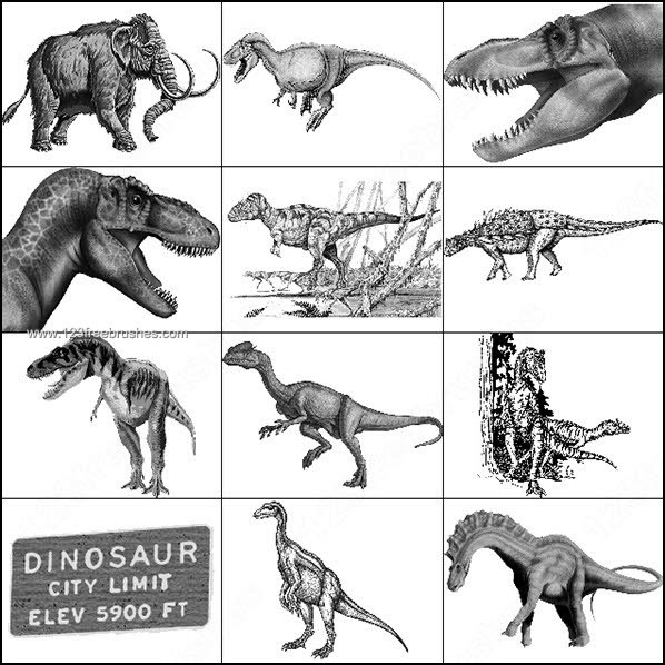 Dinosaur Photoshop Free Brushes