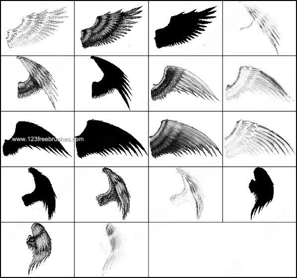 Free Angel Wings Photoshop Brush Set