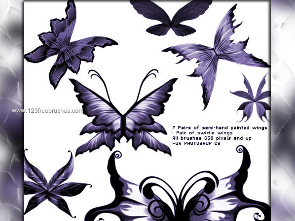 Fantasy Wings Photoshop Brushes Free Download