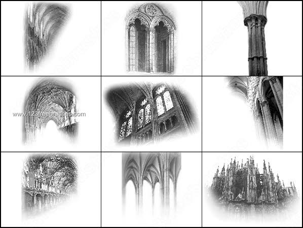 Architecture Gothic Photoshop Brushes Free