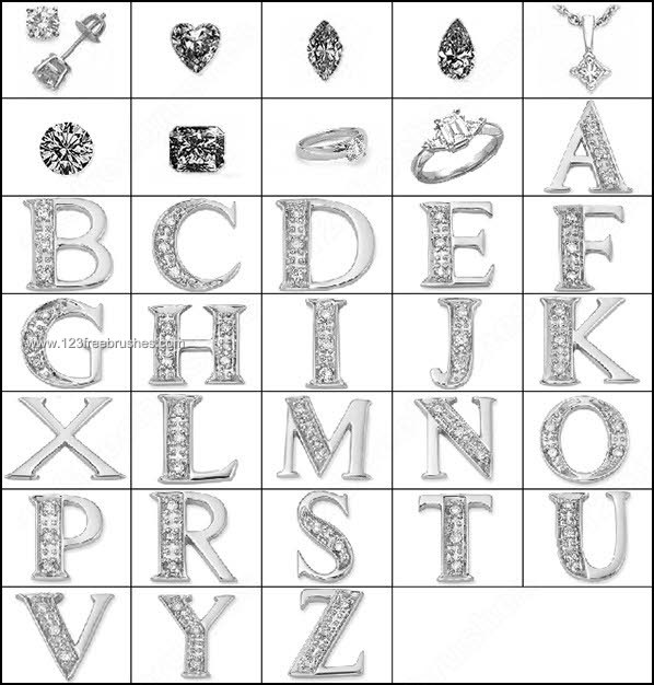 Jewelry Alphabets Brushes Free Download
