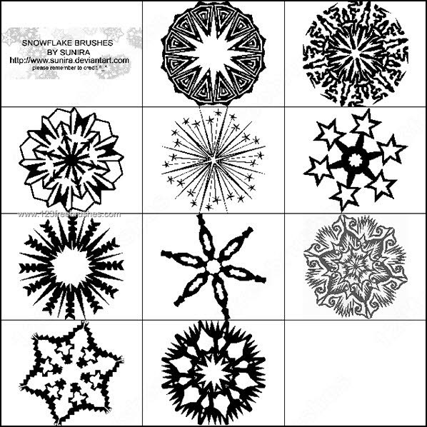 Snowflakes Photoshop Brushes Free Download
