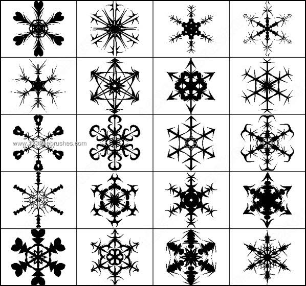 Abstract Snowflakes Brushes