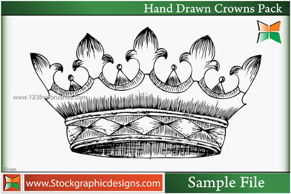 Hand Drawn Crowns Vector and Photoshop Brush