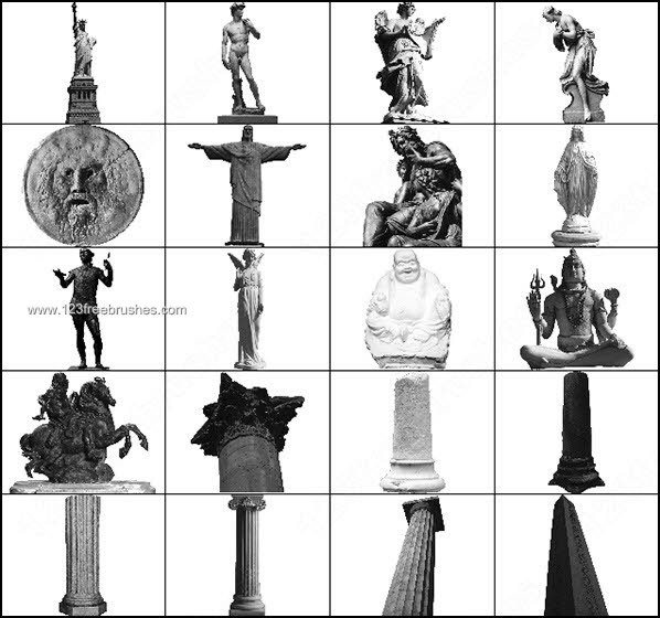 Statues – Columns brushes for Photoshop CS3