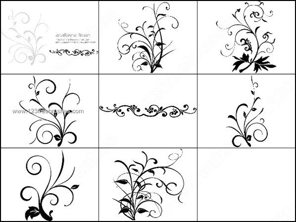 Swirl Floral Decorative Brushes for Photoshop