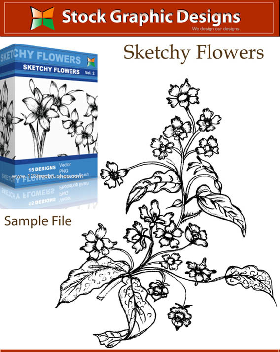 Sketchy Flowers Vector and Photoshop Brush