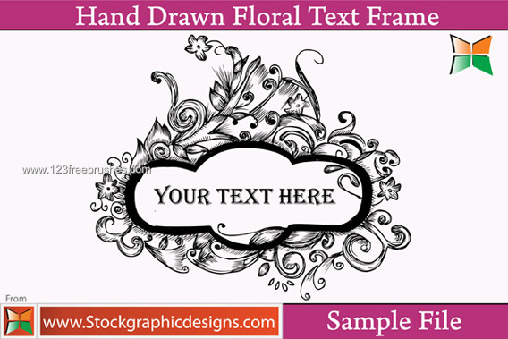 Hand Drawn Floral Text Frame Free Brushes