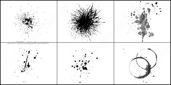Splatters and Stains Photoshop Brushes