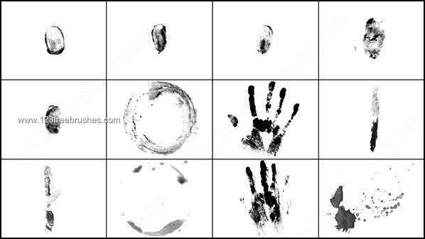 Finger Prints – Hand Prints – Stains Brushes Photoshop 7