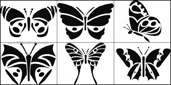 Free Butterfly Silhouettes Photoshop Brushes