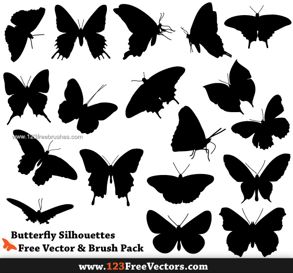 Free Butterfly Silhouette Brushes
