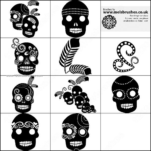 Mexican Skull Brushes Photoshop