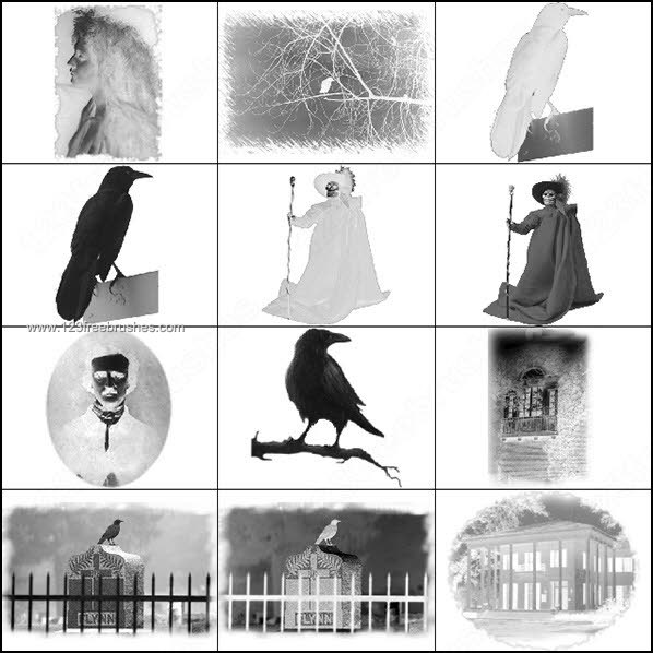 Gothic Brushes Photoshop – Gravestone – Crow
