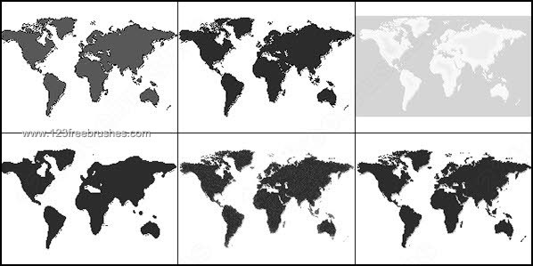 World Map Photoshop Brushes