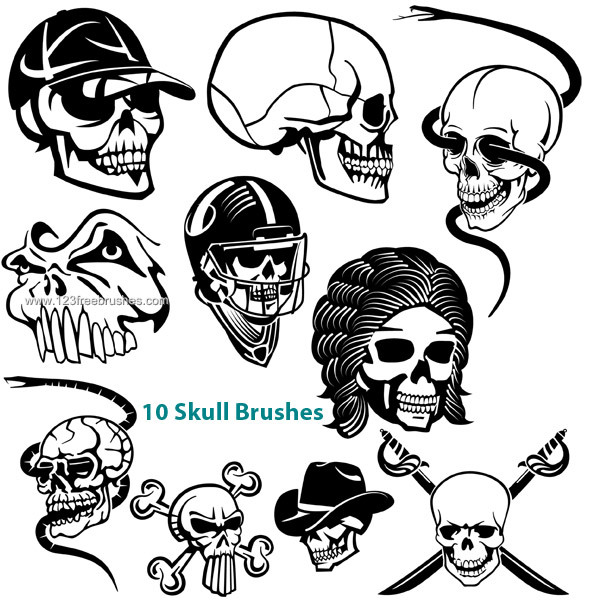Free Skull Photoshop Brushes