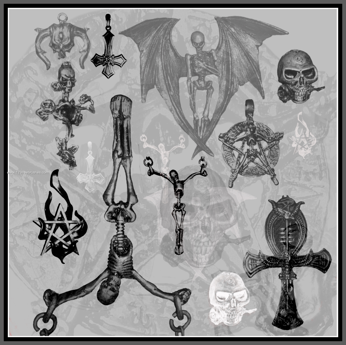 Gothic Skeleton and Skulls