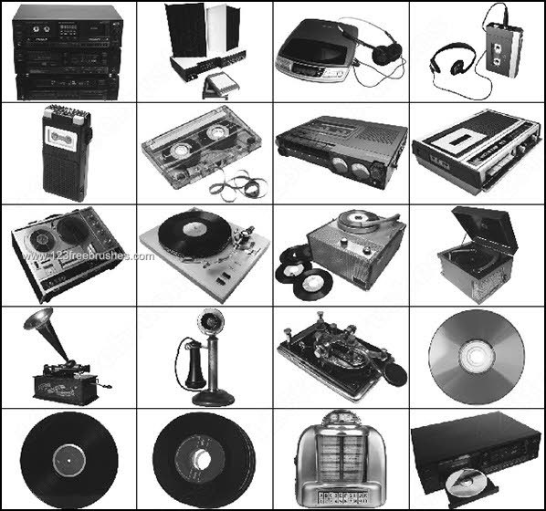 Music Instruments – Gramophone – Record – Walkman Brushes