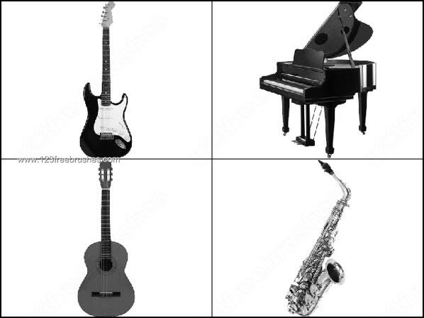 Music Instruments – Violin – Piano Photoshop Brushes