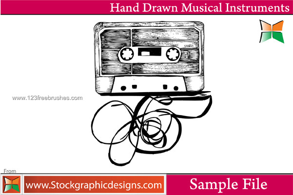 Hand Drawn Musical Instruments Vector and Photoshop Brush