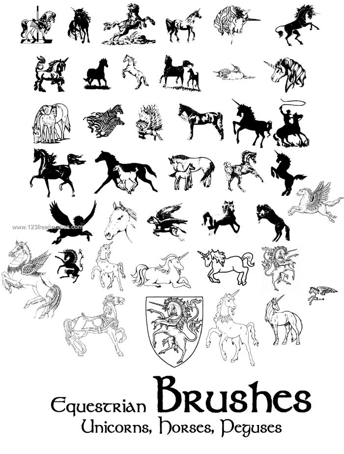 Equestrian Set Of Horse – Unicorn – Pegasus