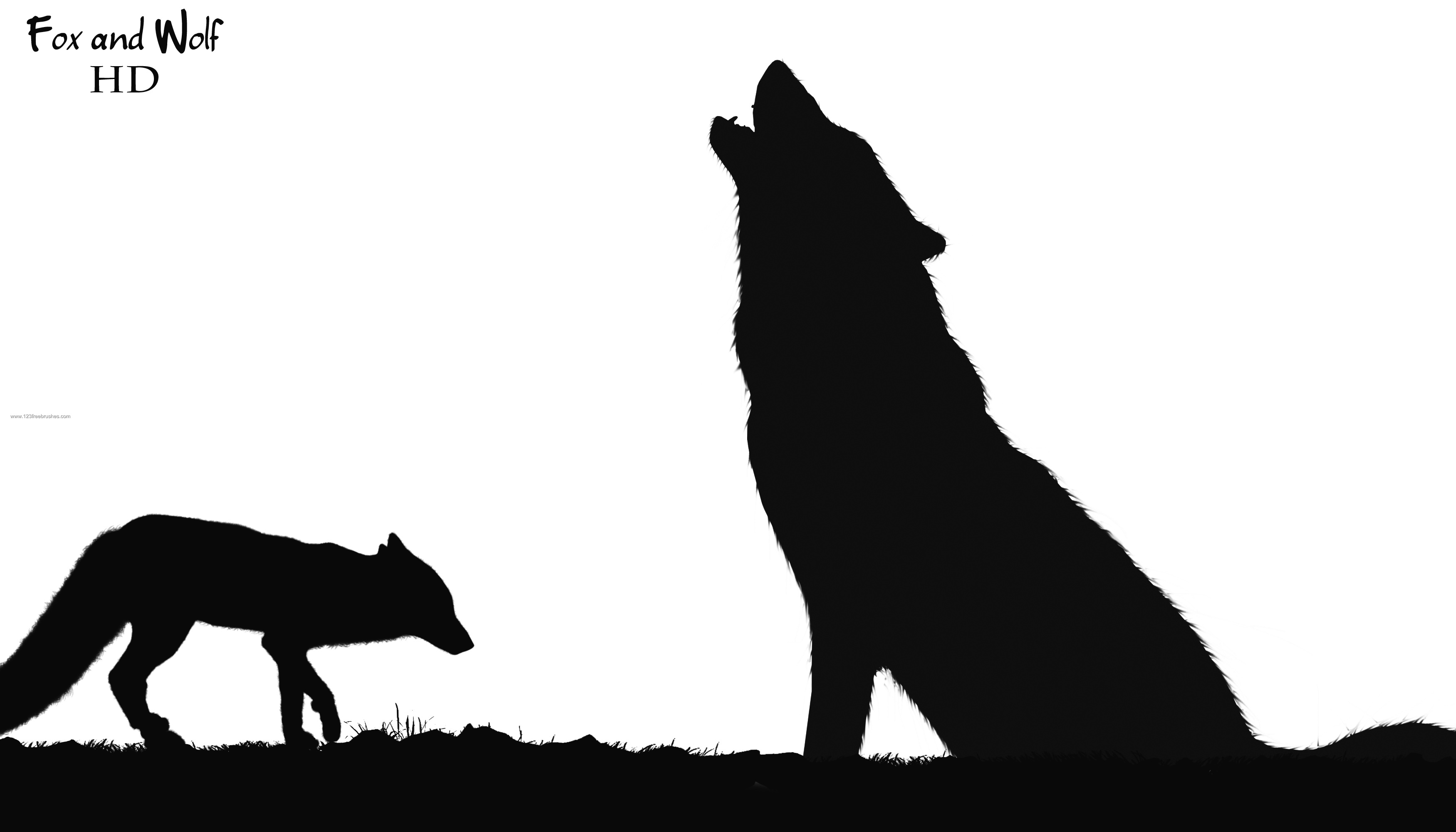 Fox and Wolf Silhouettes