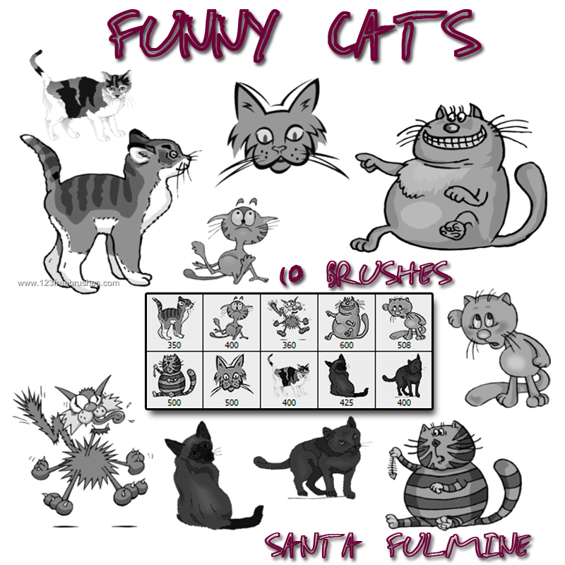 Funny Cats | Photoshop Free Download | 123Freebrushes