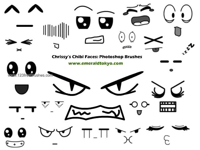 Chibi Faces | Deviantart Photoshop Brushes | 123Freebrushes