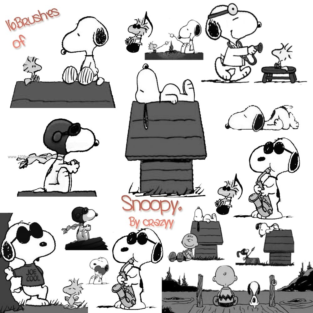 Snoopy Cartoon Free Photoshop Brush Download. 