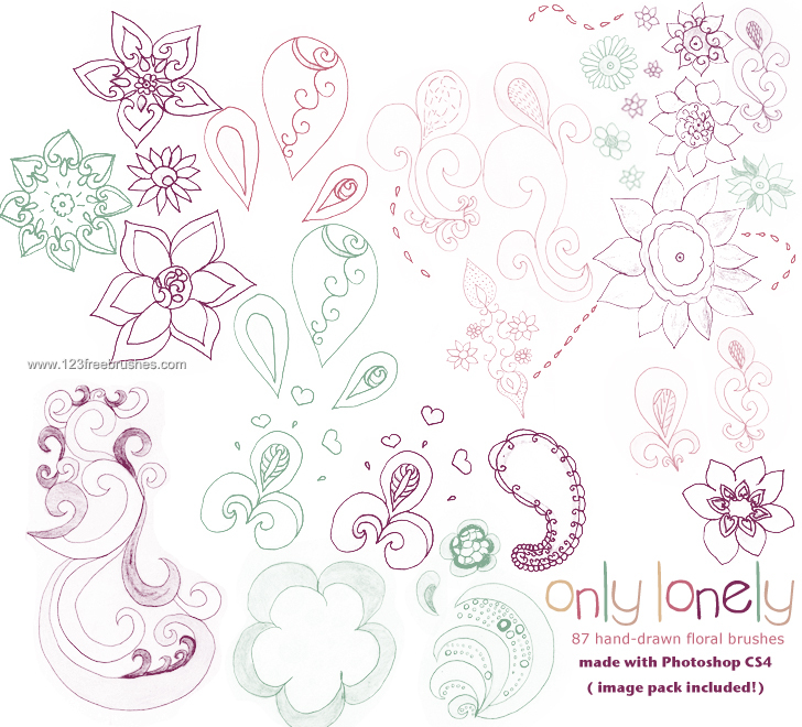 Hand Drawn Floral Elements