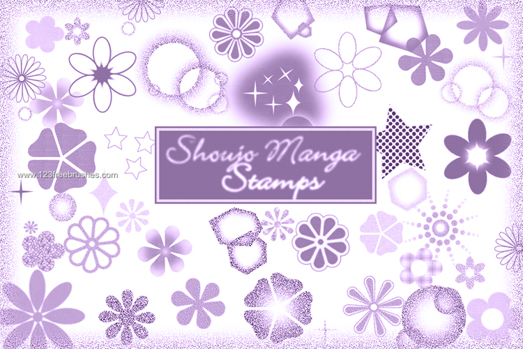 Shoujo Manga Stamps Flowers