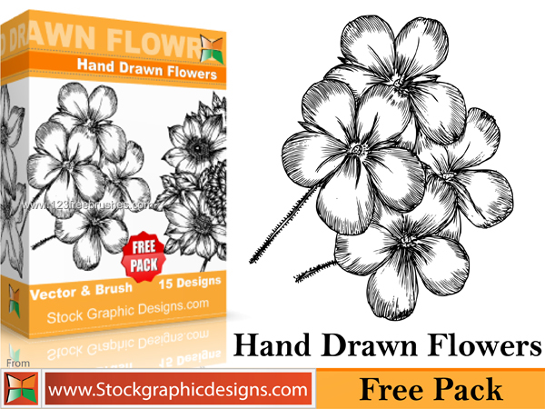 Hand Drawn Flowers Pack