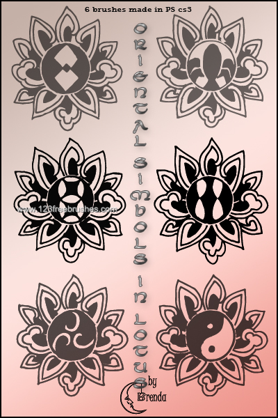 Orientals Symbols In Lotus