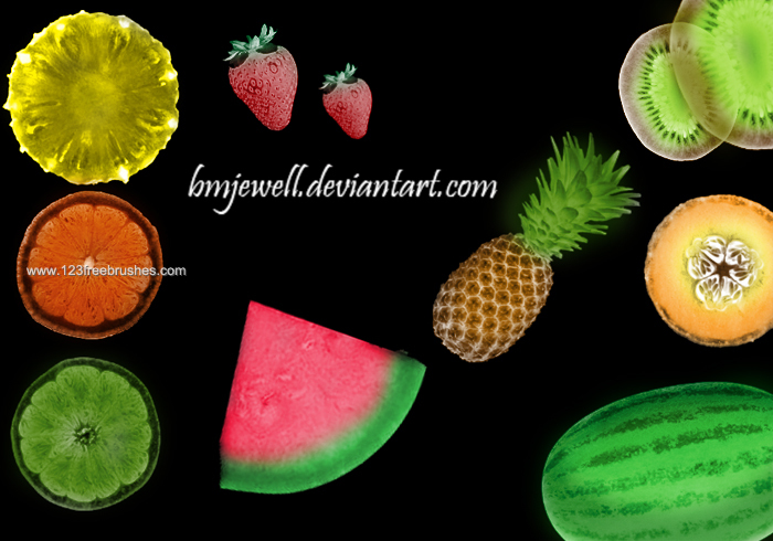 Fruits Watermelon – Pineapple – Orange Slice – Strawberry