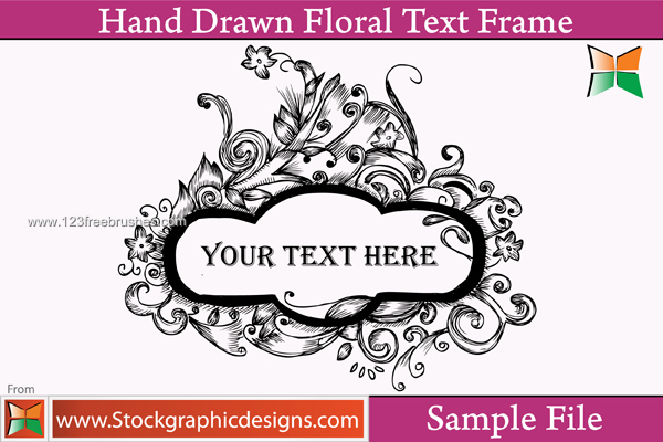 Hand Drawn Floral Text Frames