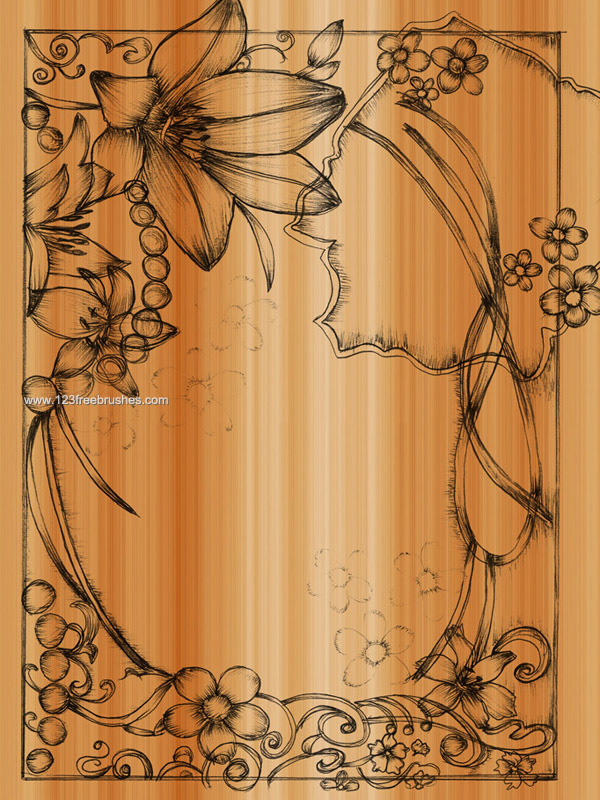 Sketchy Ornate Floral Frames