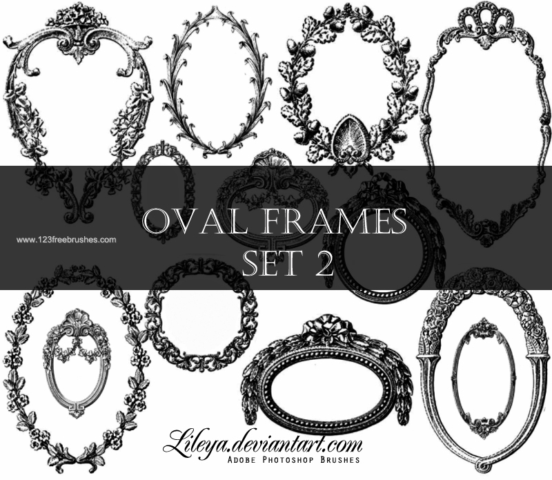 Vintage Oval Frame Old Photo Brushes 123freebrushes