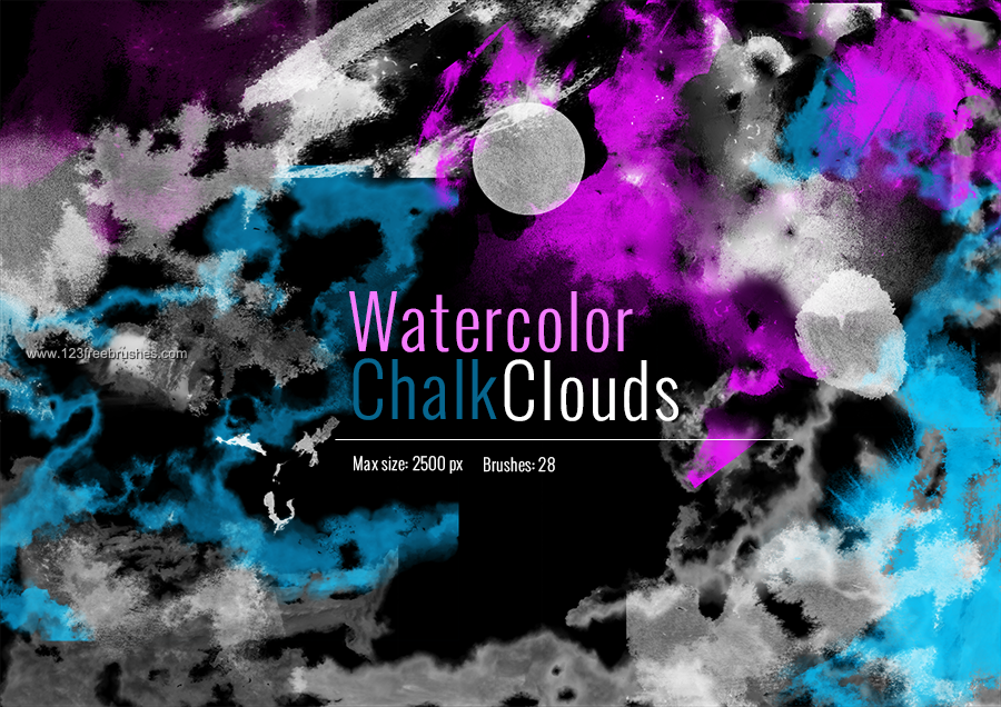 Clouds – Chalk – Watercolor
