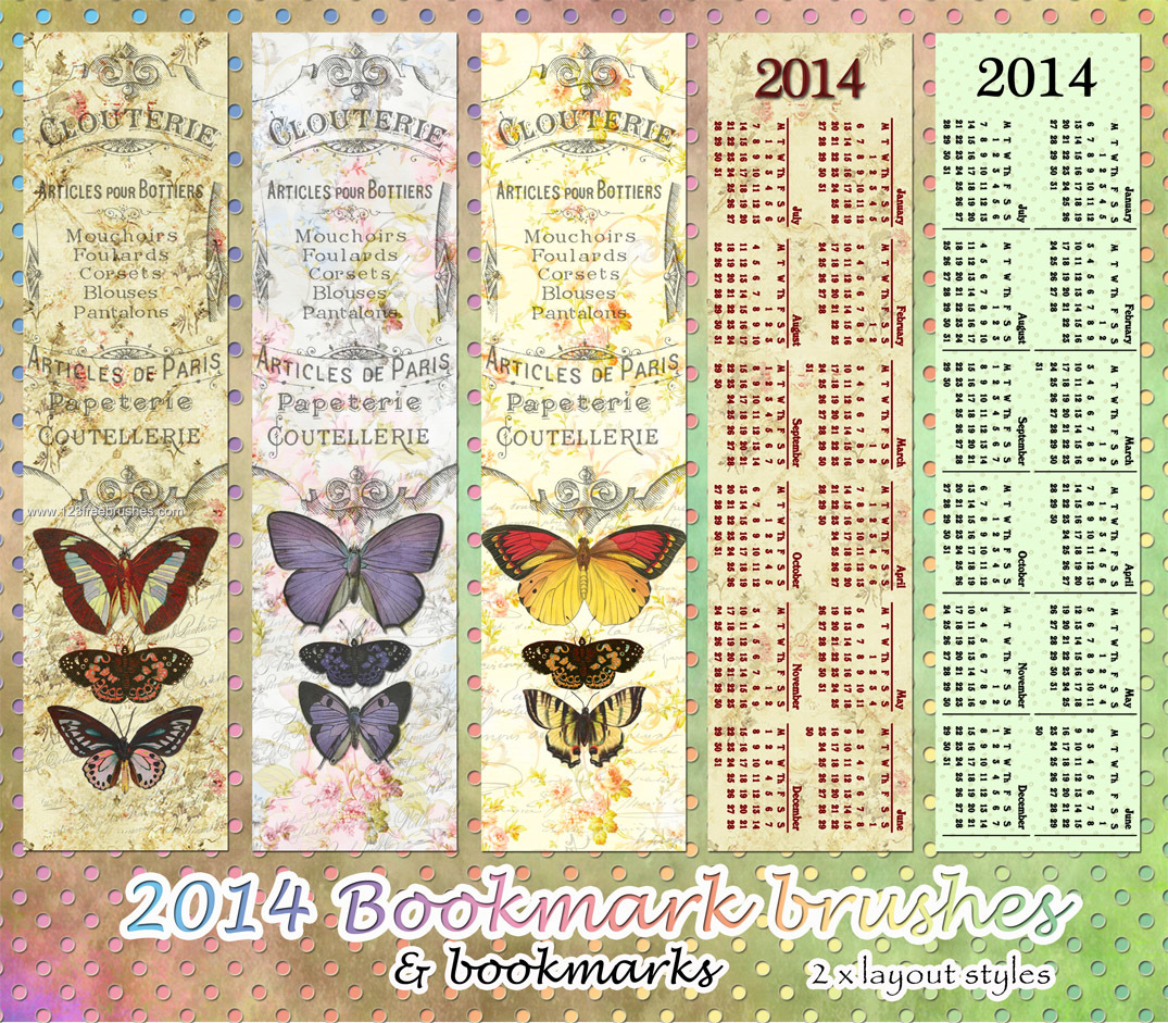 2014 Calendar Bookmarks