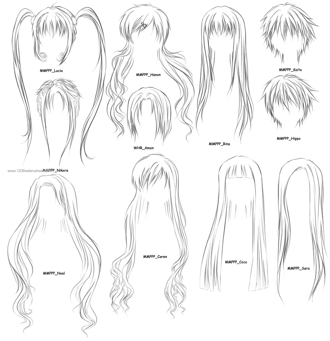 Anime Hair | Photoshop Brushes Mac | 123Freebrushes