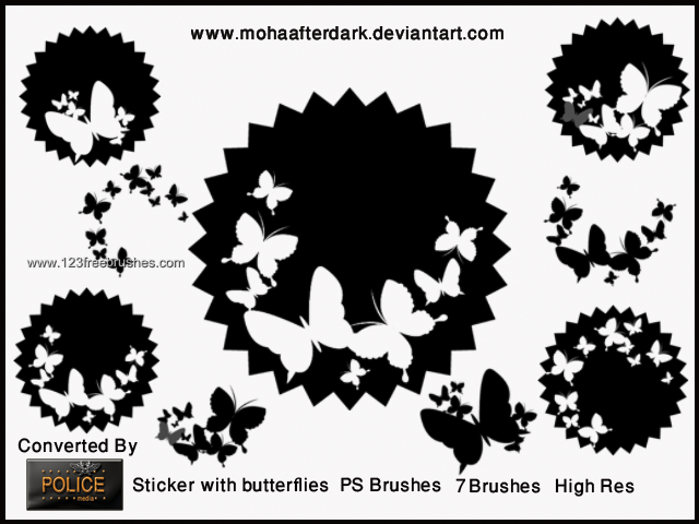 Sticker With Butterflies