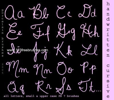 Handwriting Cursive Alphabet