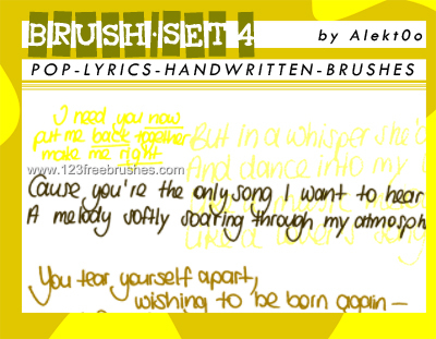 Handwritten Pop Lyrics
