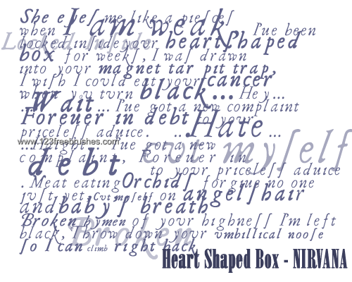 Heart Shaped Box Text