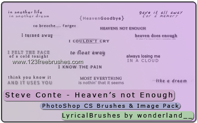 Steve Conte -Heaven Not Enough Lyrics