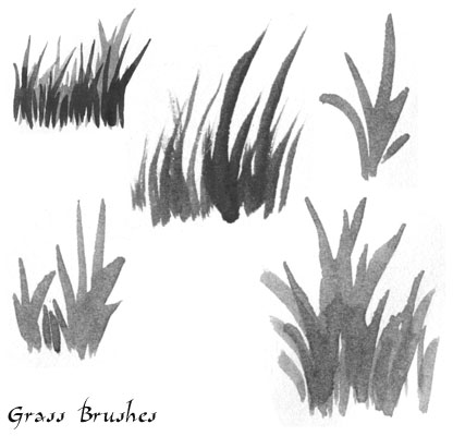 Grass Watercolor Photoshop Free Brushes 123freebrushes