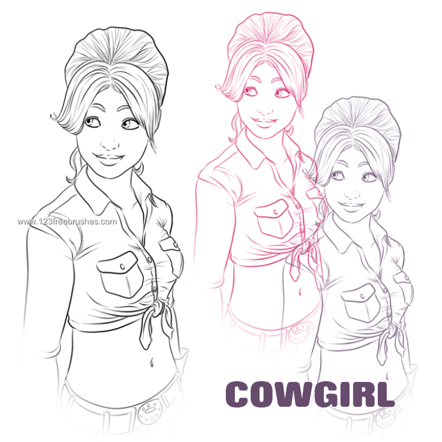 Cowgirl – Line Art