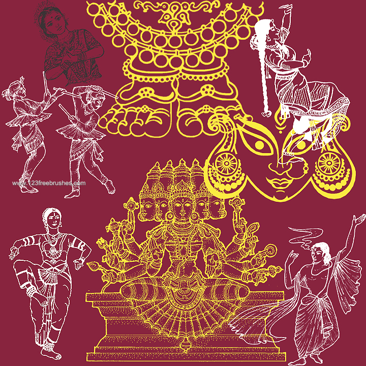 Indian Culture – Indian Religion Hindu Gods Krishna and Goddess Durga