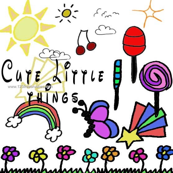 Cute Little Things – Butterfly – Rainbow – Flowers – Sun